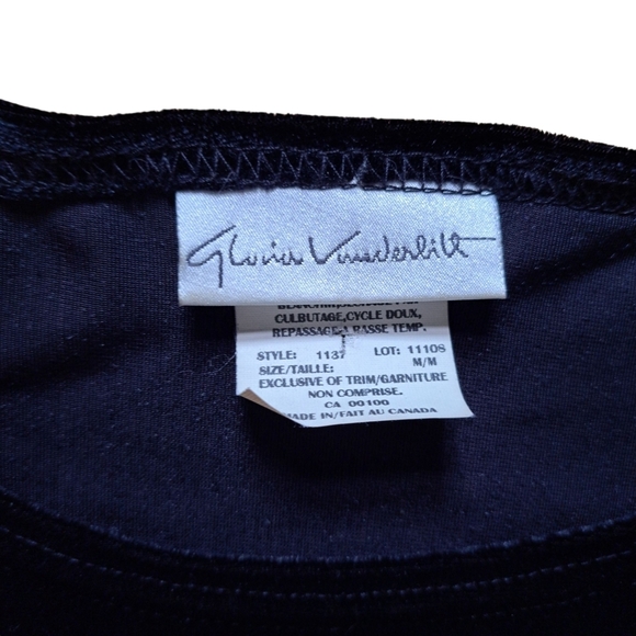 🇨🇦 Gloria Vanderbilt Black Velvet Long Sleeve Midi Dress | Size M - Picture 6 of 11